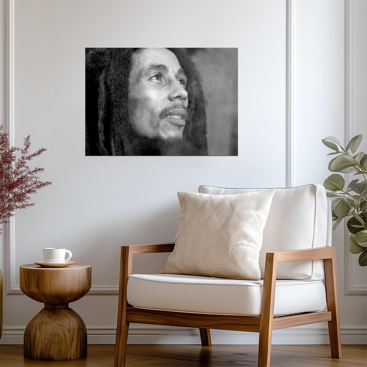 Bob Marley | Black and White Photo | Music Poster - Music Poster