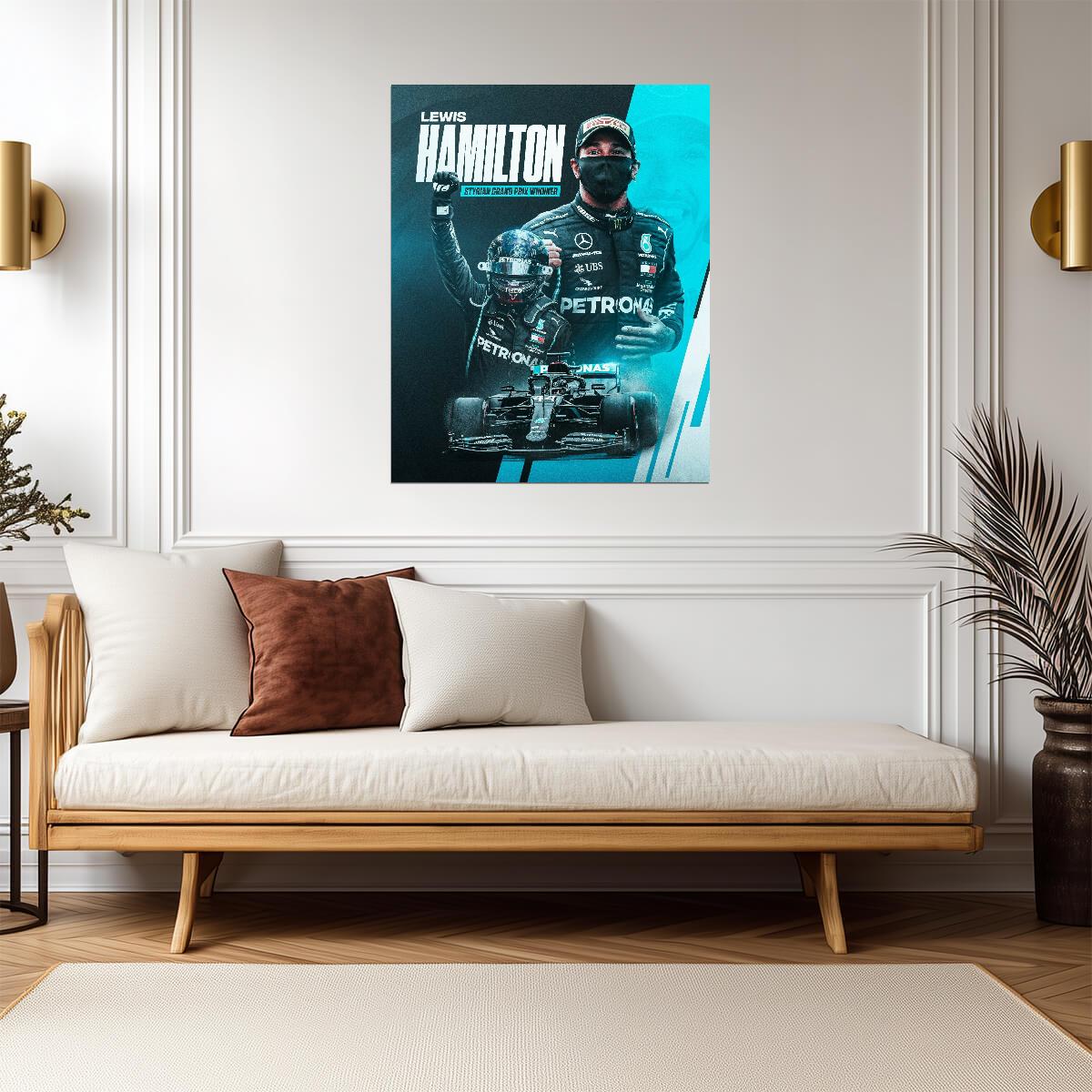 Lewis Hamilton 2020 Styrian Grand Prix | Formula 1 Champion Poster | Mercedes F1 Racing Legend Art - Sports Poster