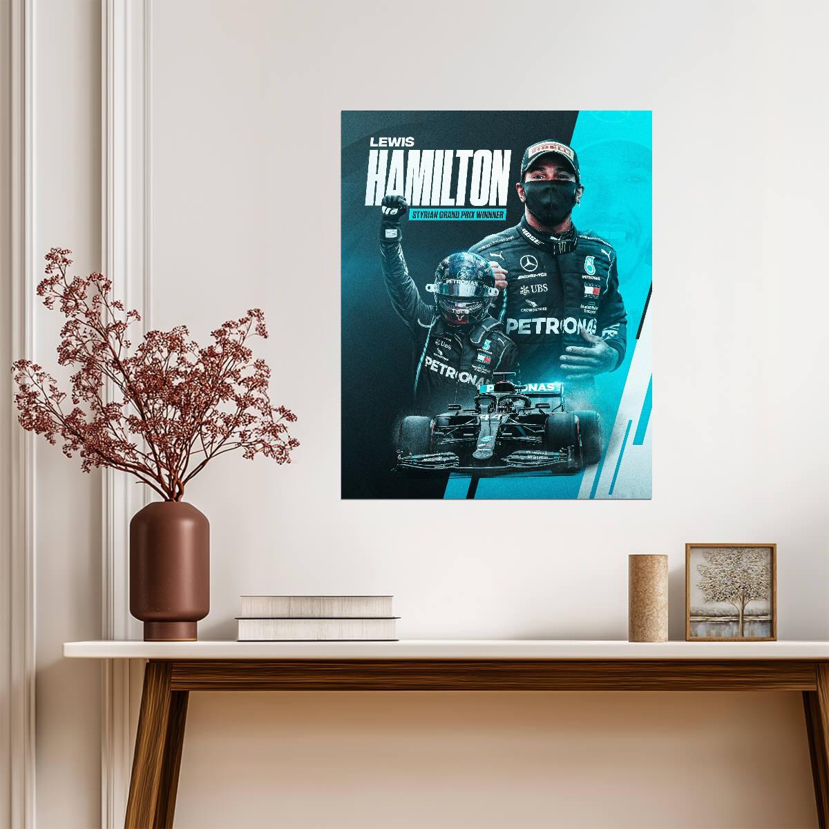Lewis Hamilton 2020 Styrian Grand Prix | Formula 1 Champion Poster | Mercedes F1 Racing Legend Art - Sports Poster
