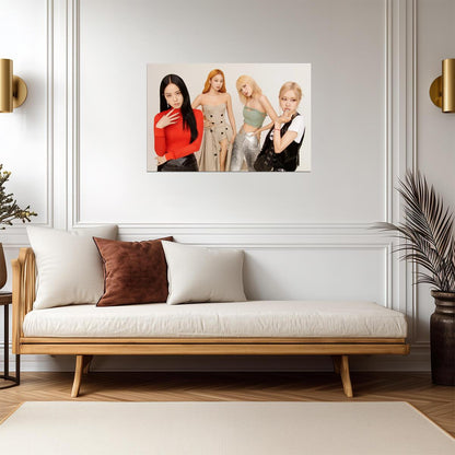 Blackpink Jisoo Jennie Lisa & Rosé | K-Pop Group Poster | Korean Music Stars Wall Art - Music Poster