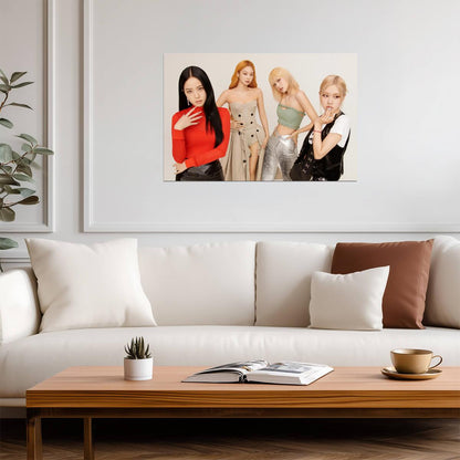 Blackpink Jisoo Jennie Lisa & Rosé | K-Pop Group Poster | Korean Music Stars Wall Art - Music Poster