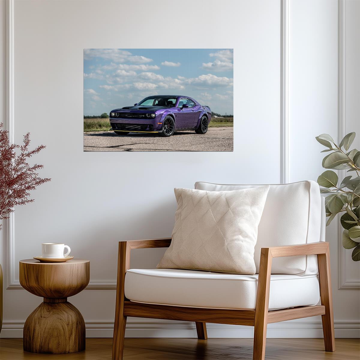 Hennessey Challenger SRT Hellcat Redeye | HPE1000 Tuner Car Poster | Plum Crazy Purple Mopar - Cars Poster