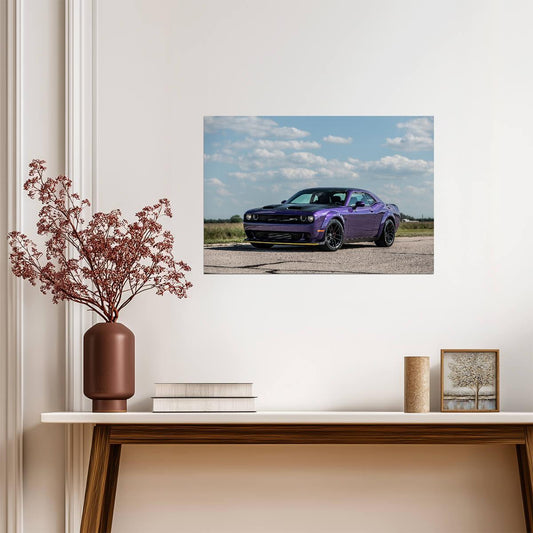 Hennessey Challenger SRT Hellcat Redeye | HPE1000 Tuner Car Poster | Plum Crazy Purple Mopar - Cars Poster