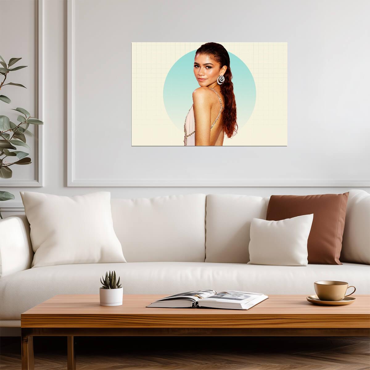Zendaya Stylized Portrait | Celebrity Poster | Modern Actress Wall Art - Celebrities Poster