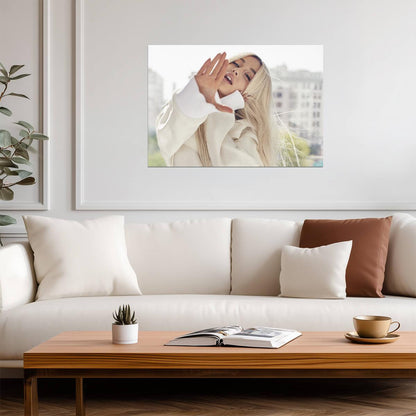 Ariana Grande Sweetener Era | White Coat Photoshoot Poster | Music Star Wall Art - Music Poster