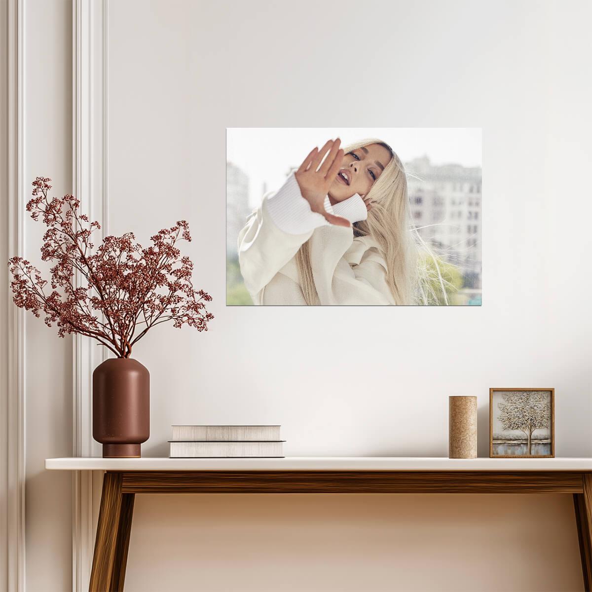 Ariana Grande Sweetener Era | White Coat Photoshoot Poster | Music Star Wall Art - Music Poster