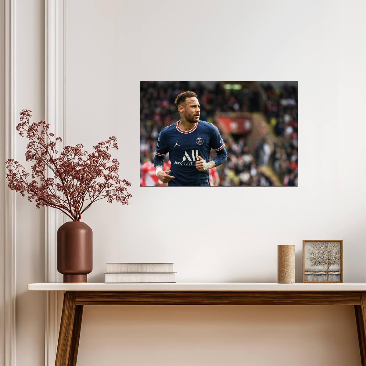 Neymar Jr PSG In Action | Soccer Poster | Football Legend Wall Art - Sports Poster