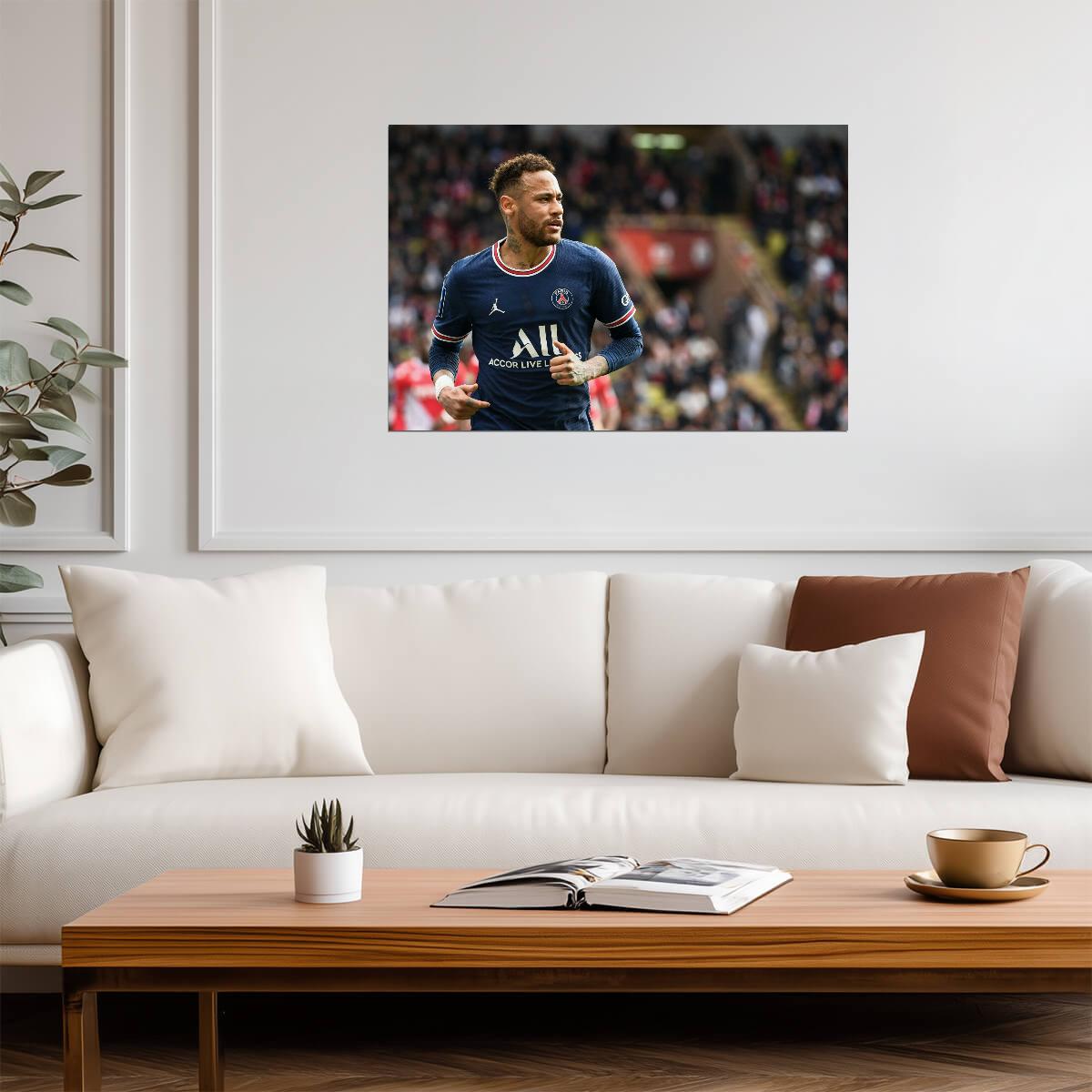 Neymar Jr PSG In Action | Soccer Poster | Football Legend Wall Art - Sports Poster