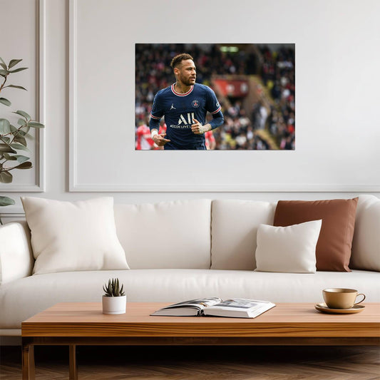 Neymar Jr PSG In Action | Soccer Poster | Football Legend Wall Art - Sports Poster