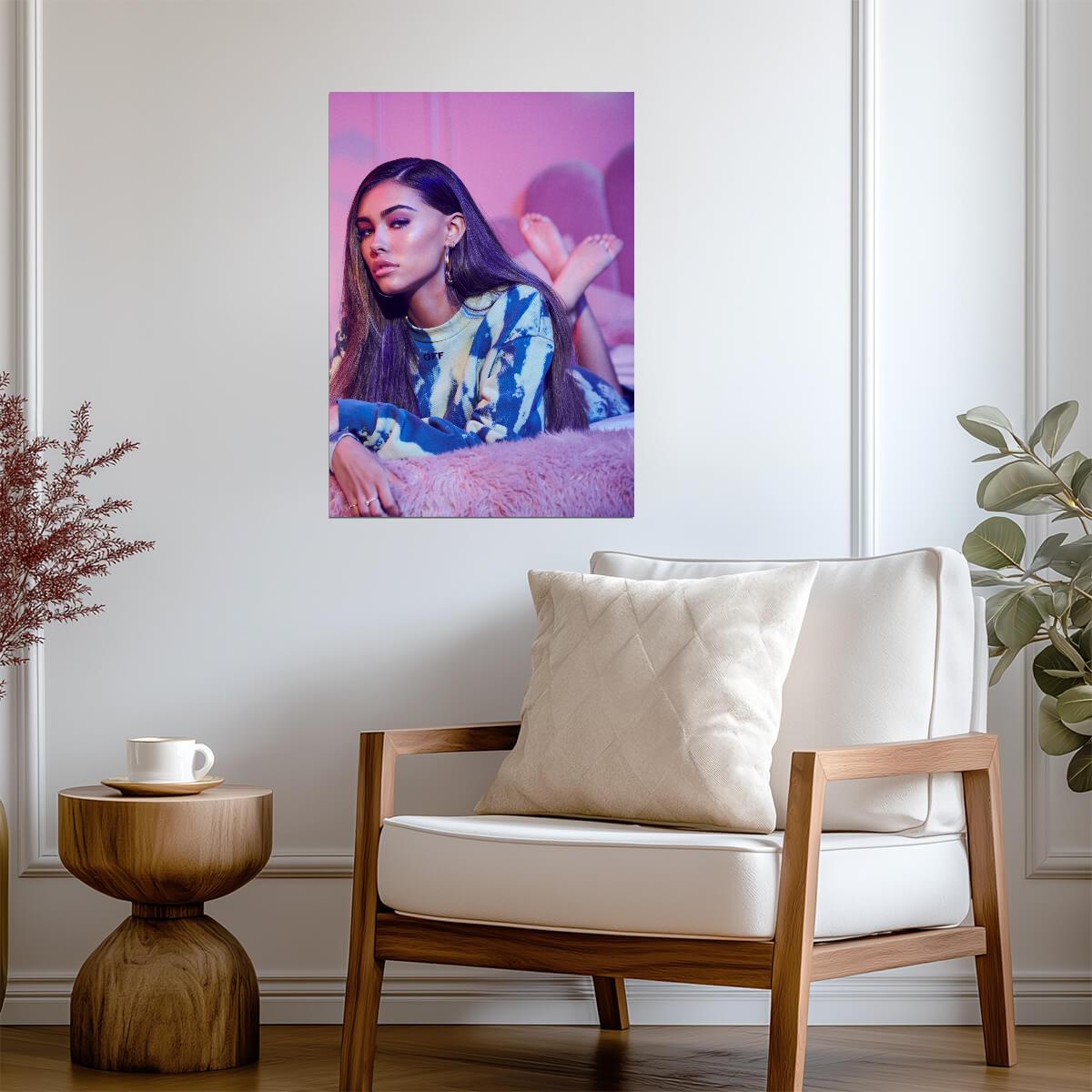 Madison Beer Pink Aesthetic Photoshoot | Modern Pop Star Poster | Relaxed Neon Wall Art - Music Poster