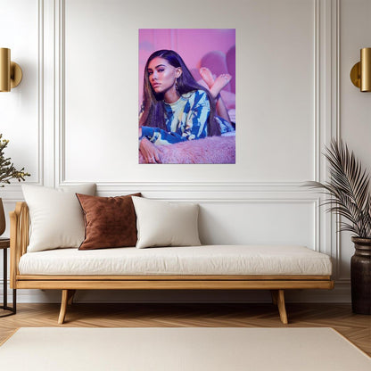 Madison Beer Pink Aesthetic Photoshoot | Modern Pop Star Poster | Relaxed Neon Wall Art - Music Poster
