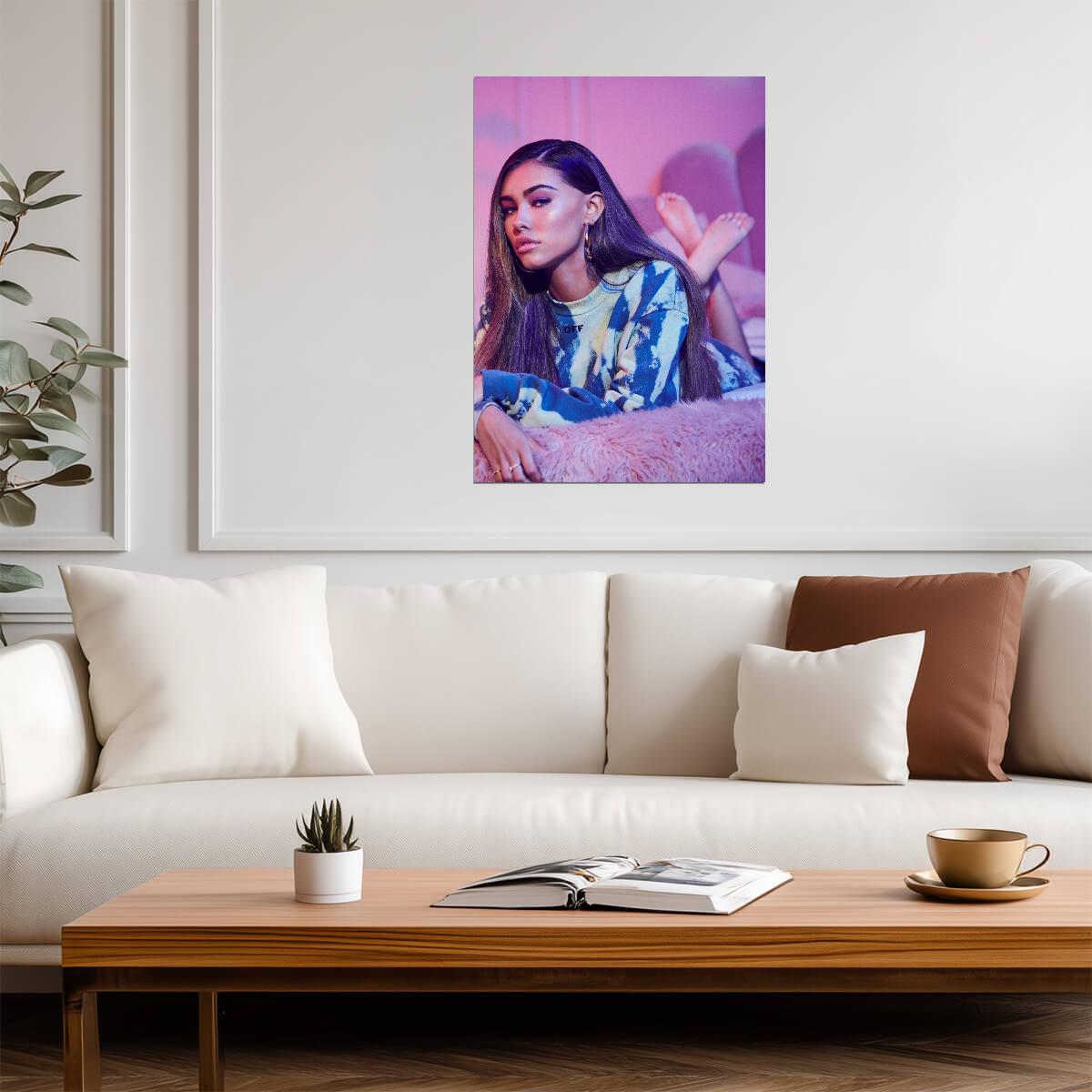 Madison Beer Pink Aesthetic Photoshoot | Modern Pop Star Poster | Relaxed Neon Wall Art - Music Poster