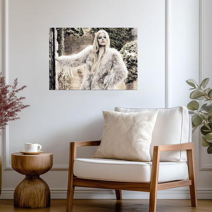 Avril Lavigne Feather Coat Photoshoot | Pop Punk Music Poster | Rock Star Wall Art - Music Poster