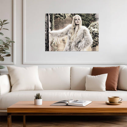 Avril Lavigne Feather Coat Photoshoot | Pop Punk Music Poster | Rock Star Wall Art - Music Poster
