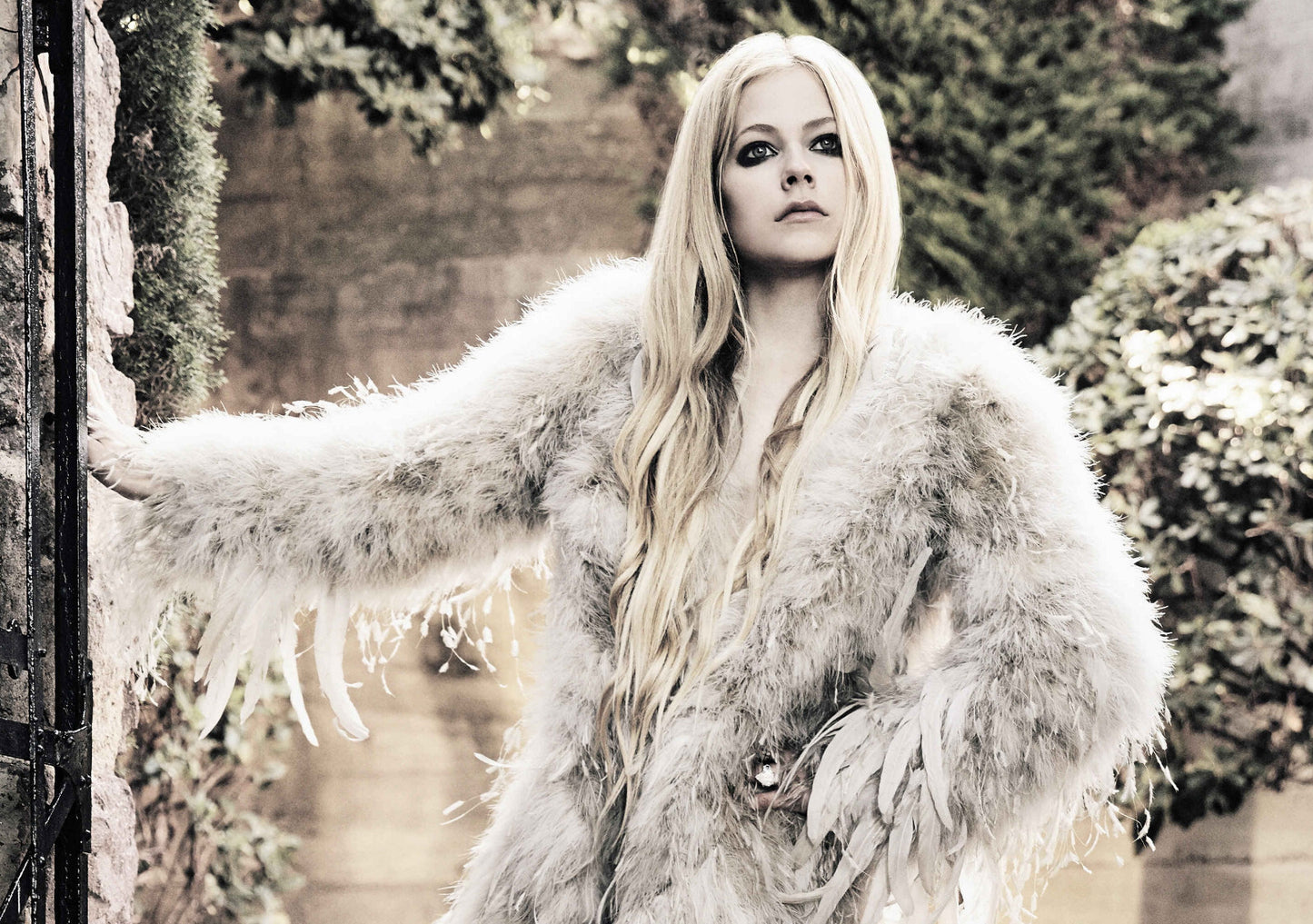 Avril Lavigne Feather Coat Photoshoot | Pop Punk Music Poster | Rock Star Wall Art - Music Poster