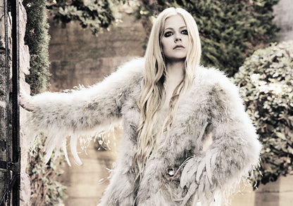 Avril Lavigne Feather Coat Photoshoot | Pop Punk Music Poster | Rock Star Wall Art - Music Poster