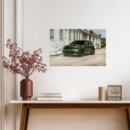 Jeep Grand Cherokee Trackhawk | Green Supercharged SUV Poster | American Muscle SUV Wall Art - Cars Poster