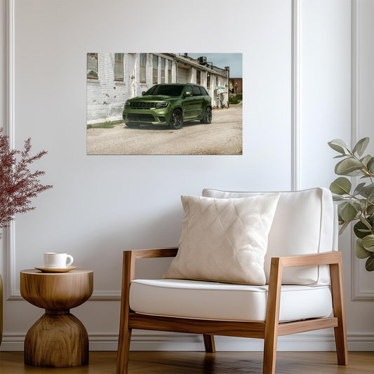 Jeep Grand Cherokee Trackhawk | Green Supercharged SUV Poster | American Muscle SUV Wall Art - Cars Poster