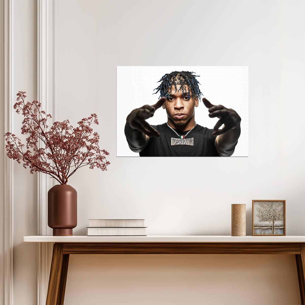 Nle Choppa Topshotta Chain Portrait | Music Poster | Hip Hop Star Wall Art - Music Poster