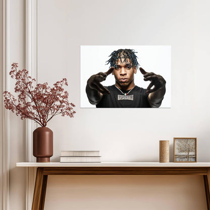 Nle Choppa Topshotta Chain Portrait | Music Poster | Hip Hop Star Wall Art - Music Poster