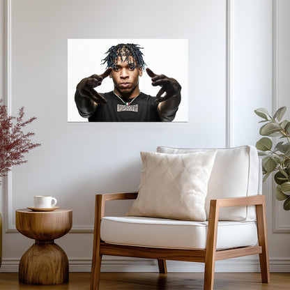 Nle Choppa Topshotta Chain Portrait | Music Poster | Hip Hop Star Wall Art - Music Poster