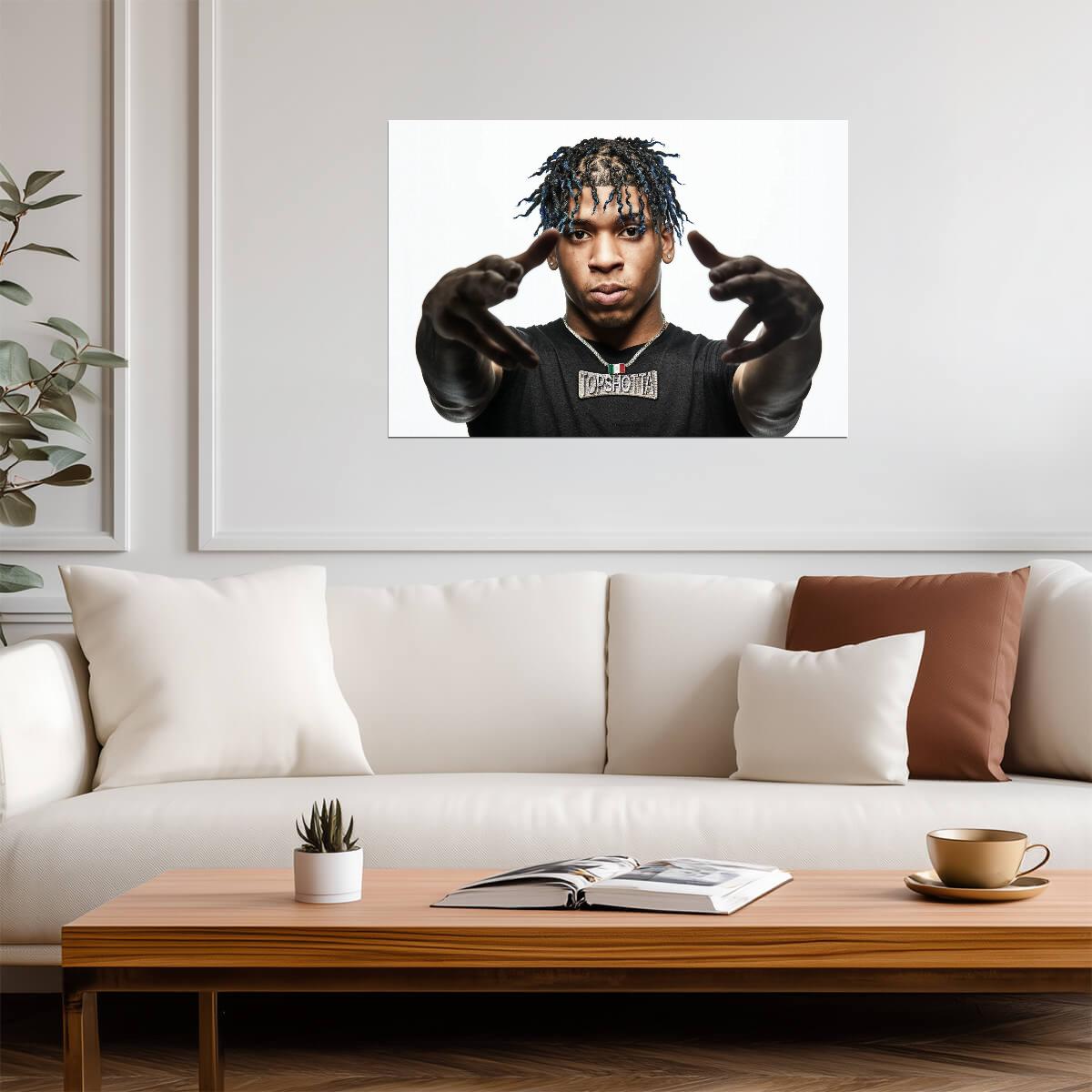 Nle Choppa Topshotta Chain Portrait | Music Poster | Hip Hop Star Wall Art - Music Poster