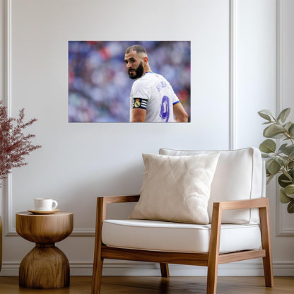 Karim Benzema Real Madrid Captain | Soccer Poster | Sports Legend Art - Sports Poster