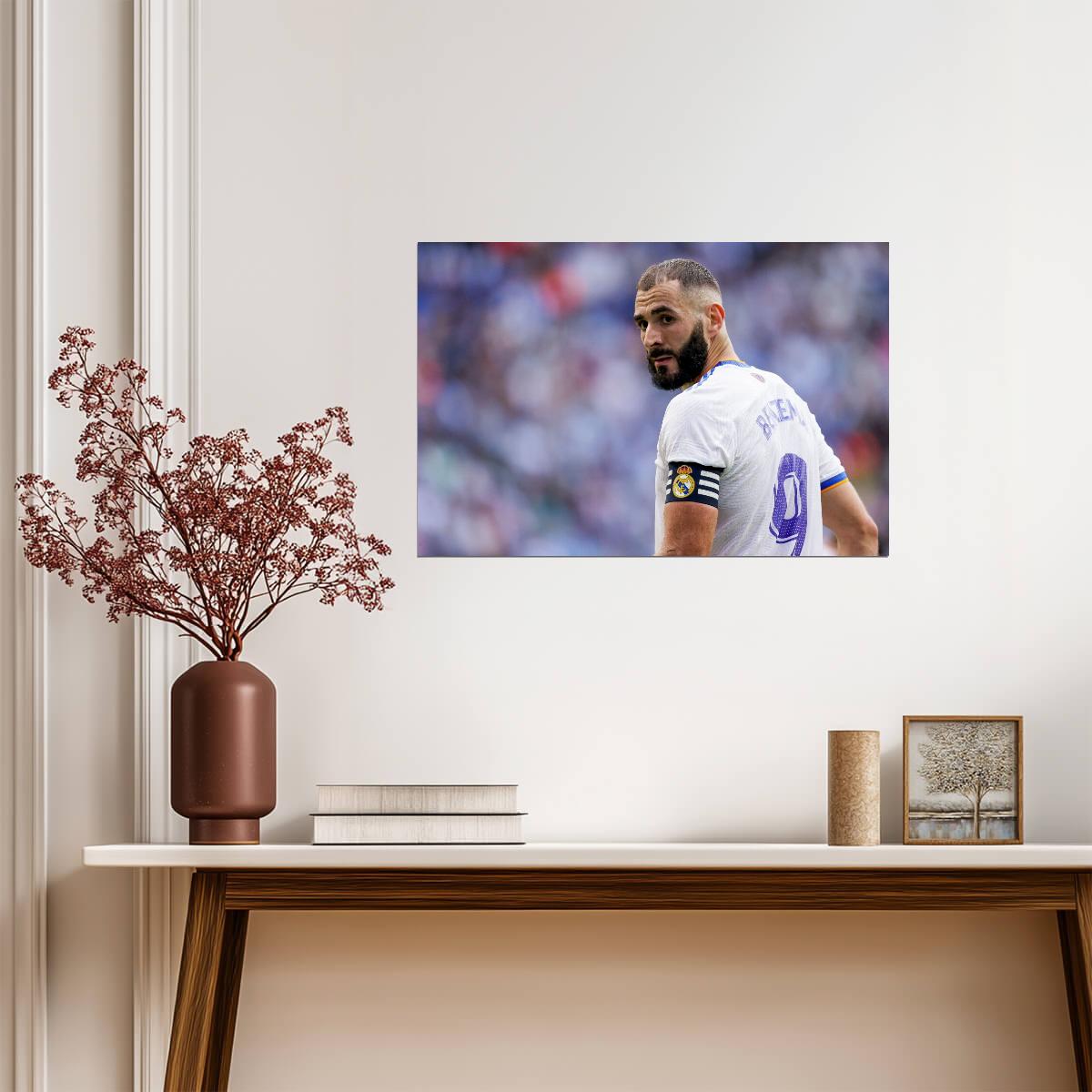 Karim Benzema Real Madrid Captain | Soccer Poster | Sports Legend Art - Sports Poster