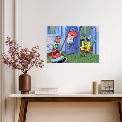 Spongebob Squarepants Plankton Steals the Krabby Patty Formula | Classic Cartoon Poster | Funny TV Show Art - Movies & TV Poster