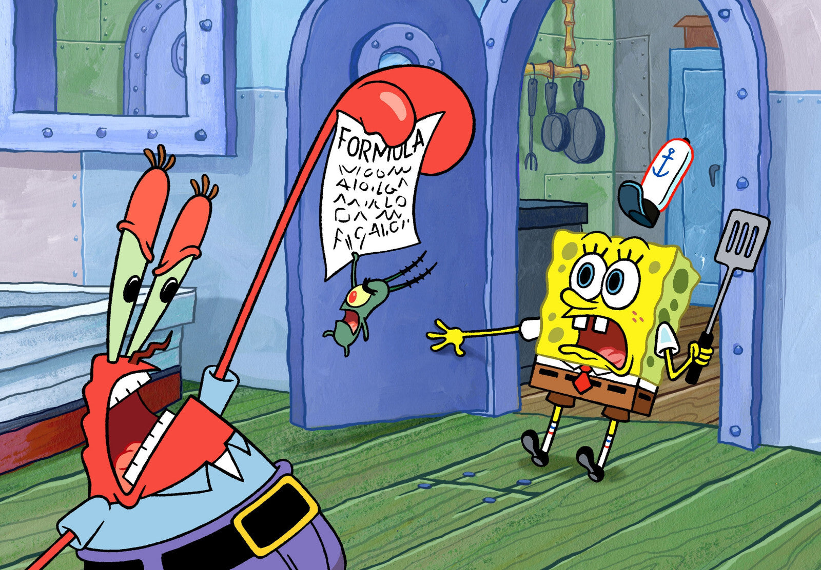 Spongebob Squarepants Plankton Steals the Krabby Patty Formula | Classic Cartoon Poster | Funny TV Show Art - Movies & TV Poster