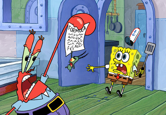 Spongebob Squarepants Plankton Steals the Krabby Patty Formula | Classic Cartoon Poster | Funny TV Show Art - Movies & TV Poster
