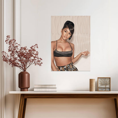 Saweetie Glamorous Fashion Portrait | Modern Music Poster | Sexy Female Rapper Wall Art - Music Poster