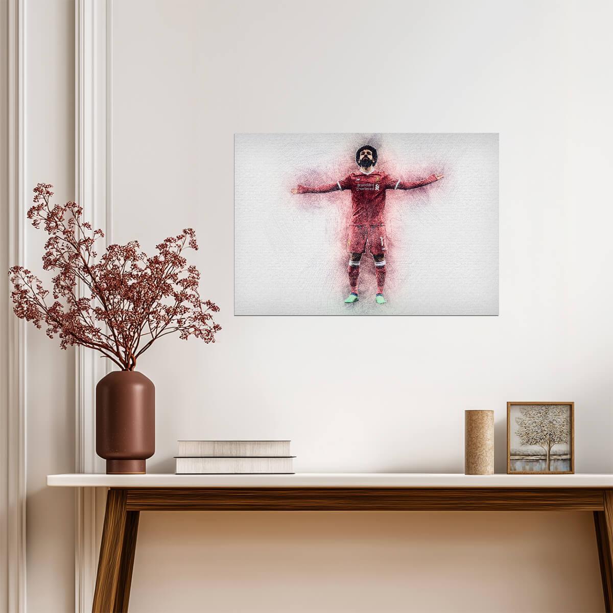 Mohamed Salah Liverpool FC | Abstract Art Poster | Soccer Star Wall Print - Sports Poster