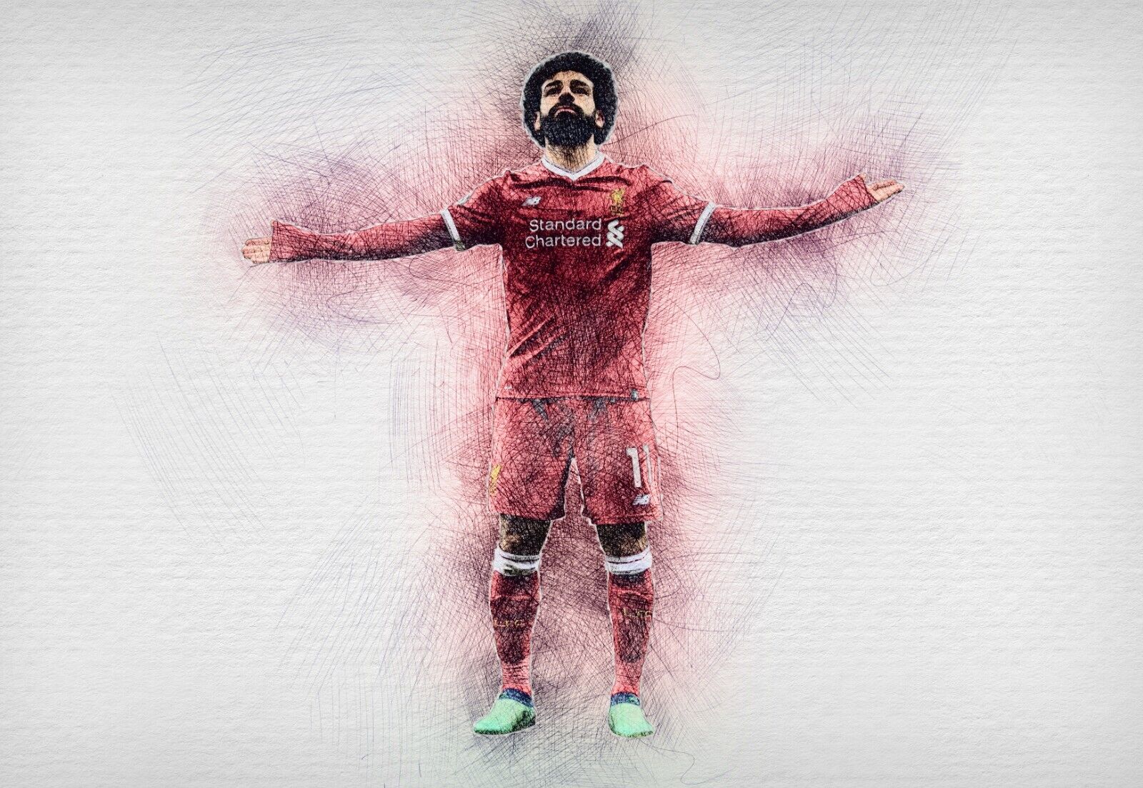 Mohamed Salah Liverpool FC | Abstract Art Poster | Soccer Star Wall Print - Sports Poster