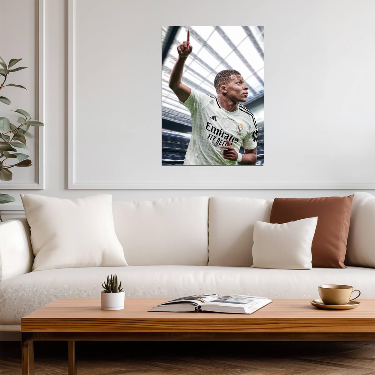 Kylian Mbappé Real Madrid | Goal Celebration Soccer Poster | Sports Legend Art - Sports Poster