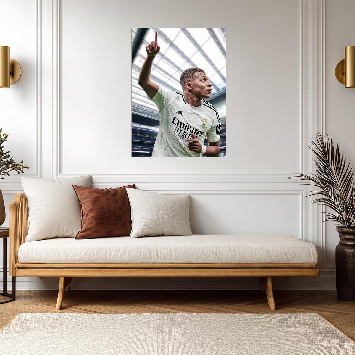Kylian Mbappé Real Madrid | Goal Celebration Soccer Poster | Sports Legend Art - Sports Poster
