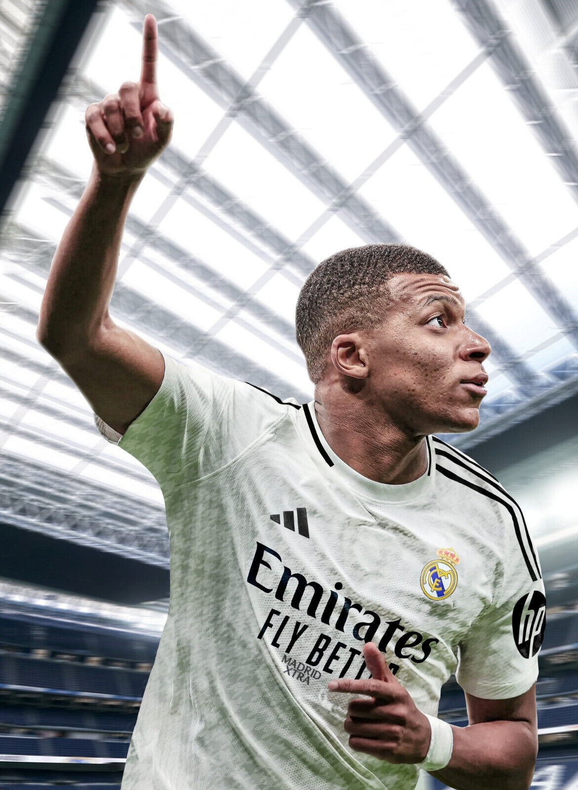 Kylian Mbappé Real Madrid | Goal Celebration Soccer Poster | Sports Legend Art - Sports Poster