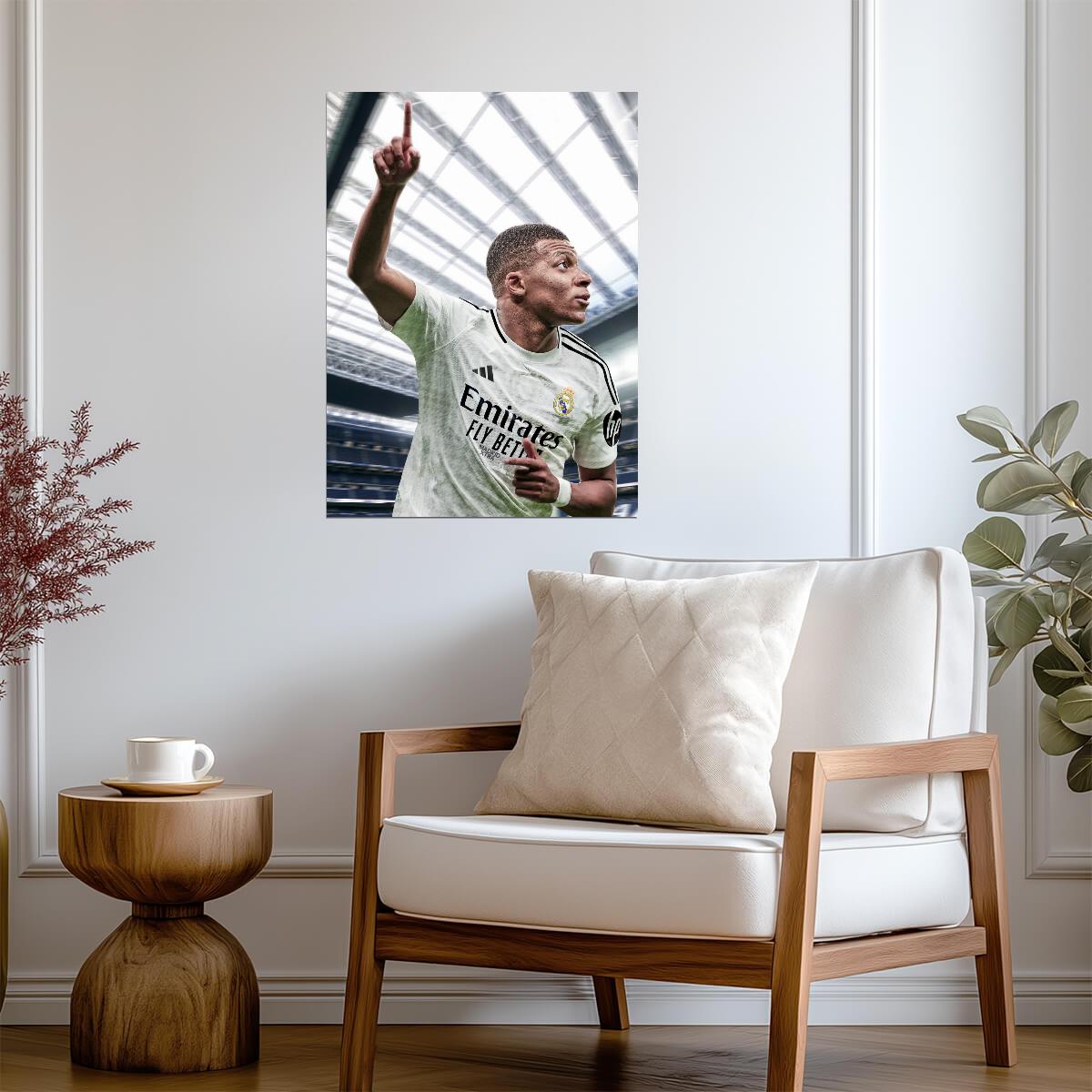 Kylian Mbappé Real Madrid | Goal Celebration Soccer Poster | Sports Legend Art - Sports Poster