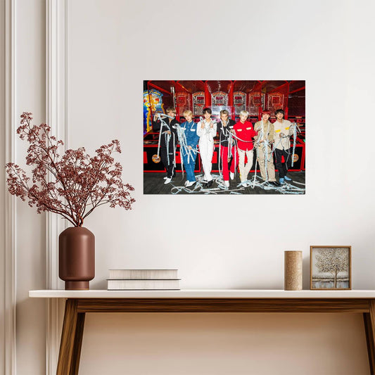 BTS Group Arcade Photo | K-Pop Music Poster | Gift for ARMY Fan - Music Poster