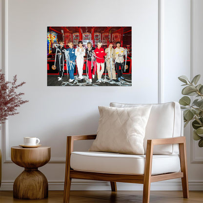 BTS Group Arcade Photo | K-Pop Music Poster | Gift for ARMY Fan - Music Poster