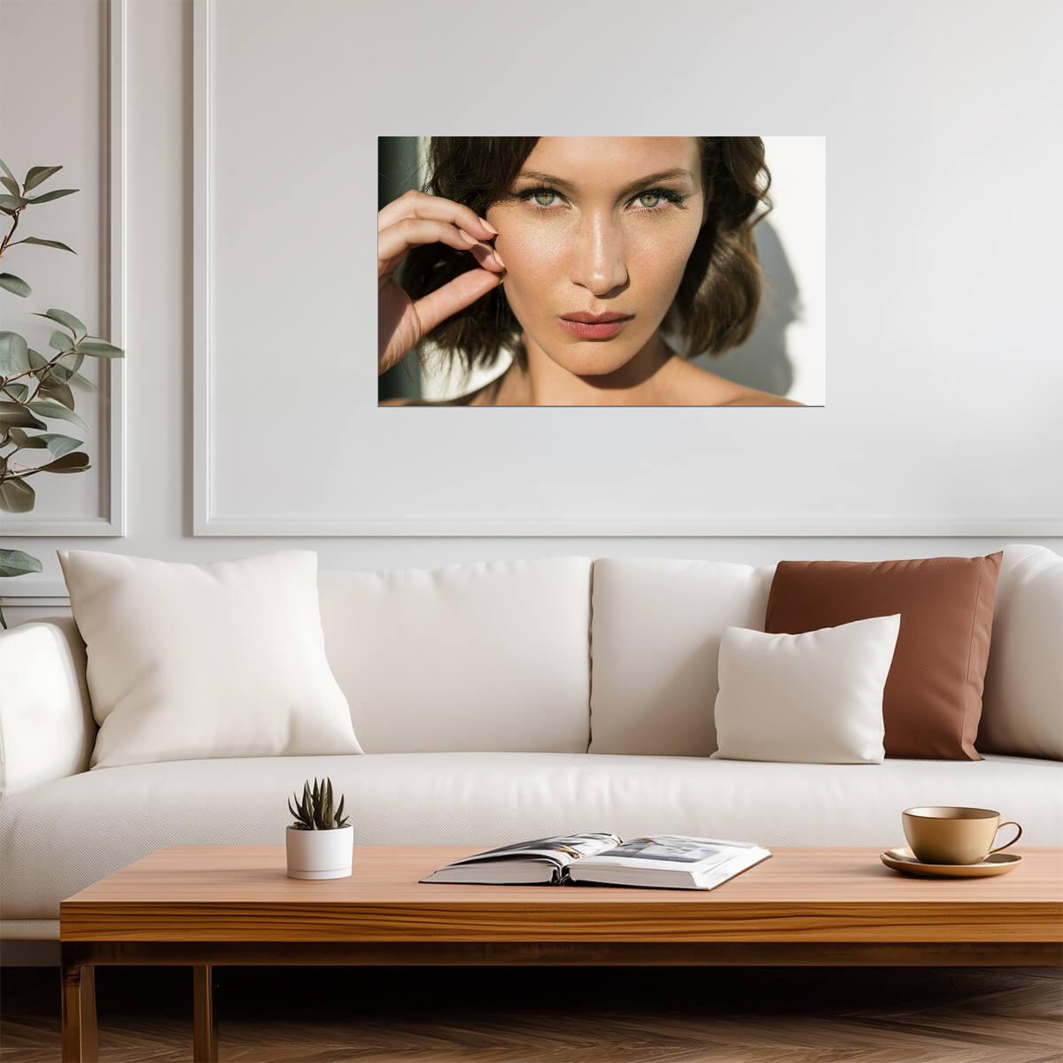 Bella Hadid Close-Up Portrait | Fashion Model Poster | Modern Beauty Photography - Celebrities Poster
