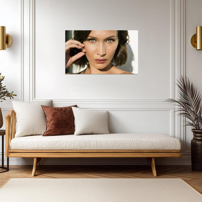 Bella Hadid Close-Up Portrait | Fashion Model Poster | Modern Beauty Photography - Celebrities Poster