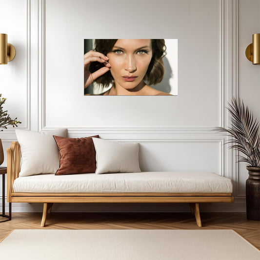 Bella Hadid Close-Up Portrait | Fashion Model Poster | Modern Beauty Photography - Celebrities Poster