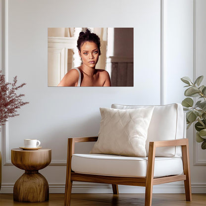 Rihanna Natural Light Portrait | Hair Up Photoshoot Poster | Music Star Wall Art - Music Poster