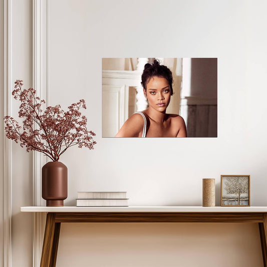 Rihanna Natural Light Portrait | Hair Up Photoshoot Poster | Music Star Wall Art - Music Poster