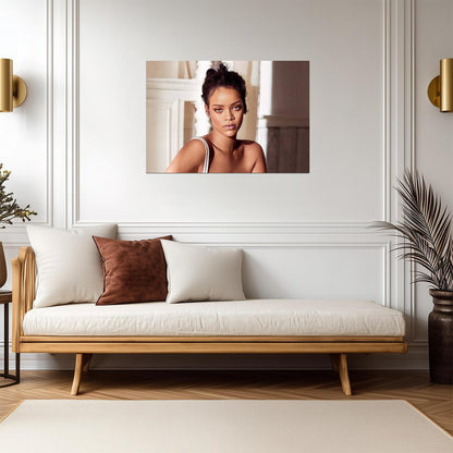 Rihanna Natural Light Portrait | Hair Up Photoshoot Poster | Music Star Wall Art - Music Poster