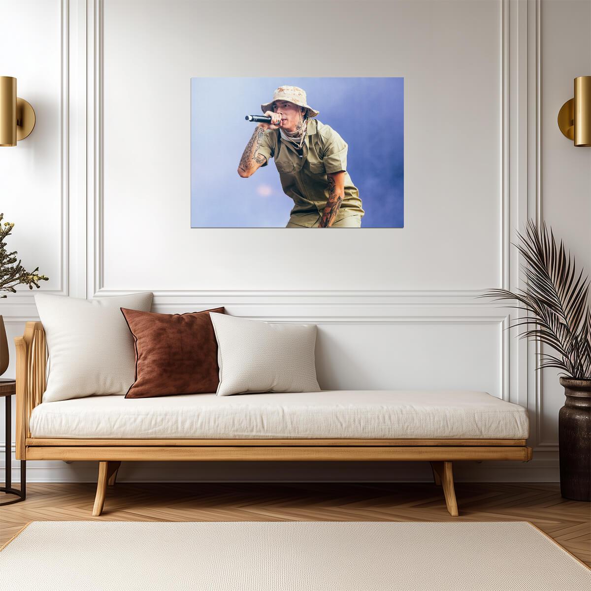 Central Cee Camo Bucket Hat | Live Performance Poster | UK Rap Concert Art - Music Poster
