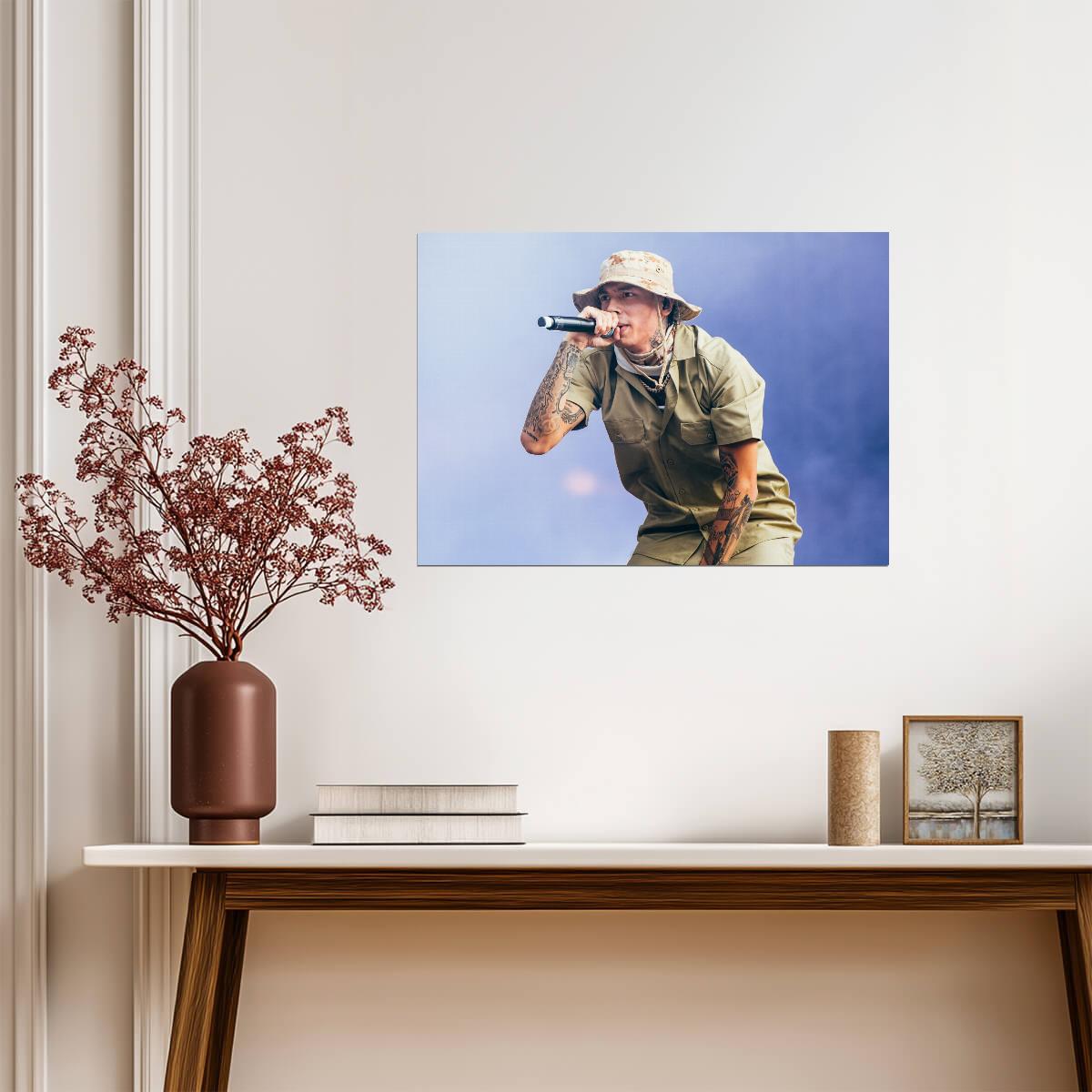 Central Cee Camo Bucket Hat | Live Performance Poster | UK Rap Concert Art - Music Poster