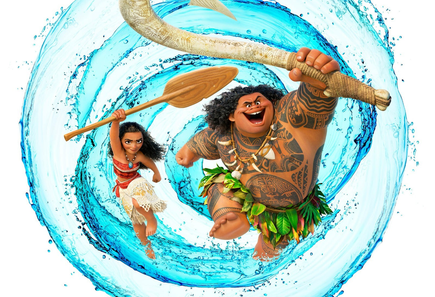 Moana and Maui Action Scene | Animated Movie Poster | Kids Room Decor - Movies & TV Poster