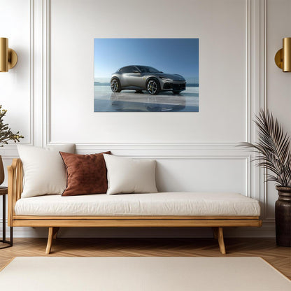 Ferrari Purosangue | Grey Italian Super SUV Poster | Modern Automotive Design Art - Cars Poster